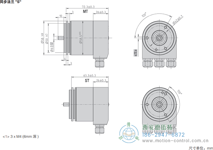 AC58-BiSS/SSI光電絕對值通用編碼器(同步法蘭S)AC58-BiSS/SSI光電絕對值通用編碼器