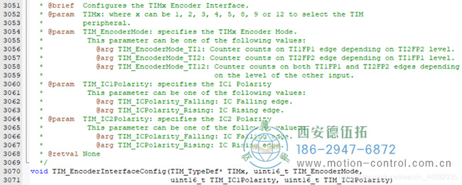 于是緊接著我們來(lái)看看編碼器模式的配置函數(shù)TIM_EncoderInterfaceConfig